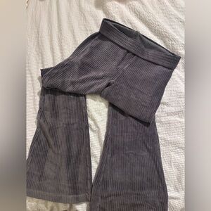 aerie Charcoal Ribbed Lounge Pants - Dark Gray